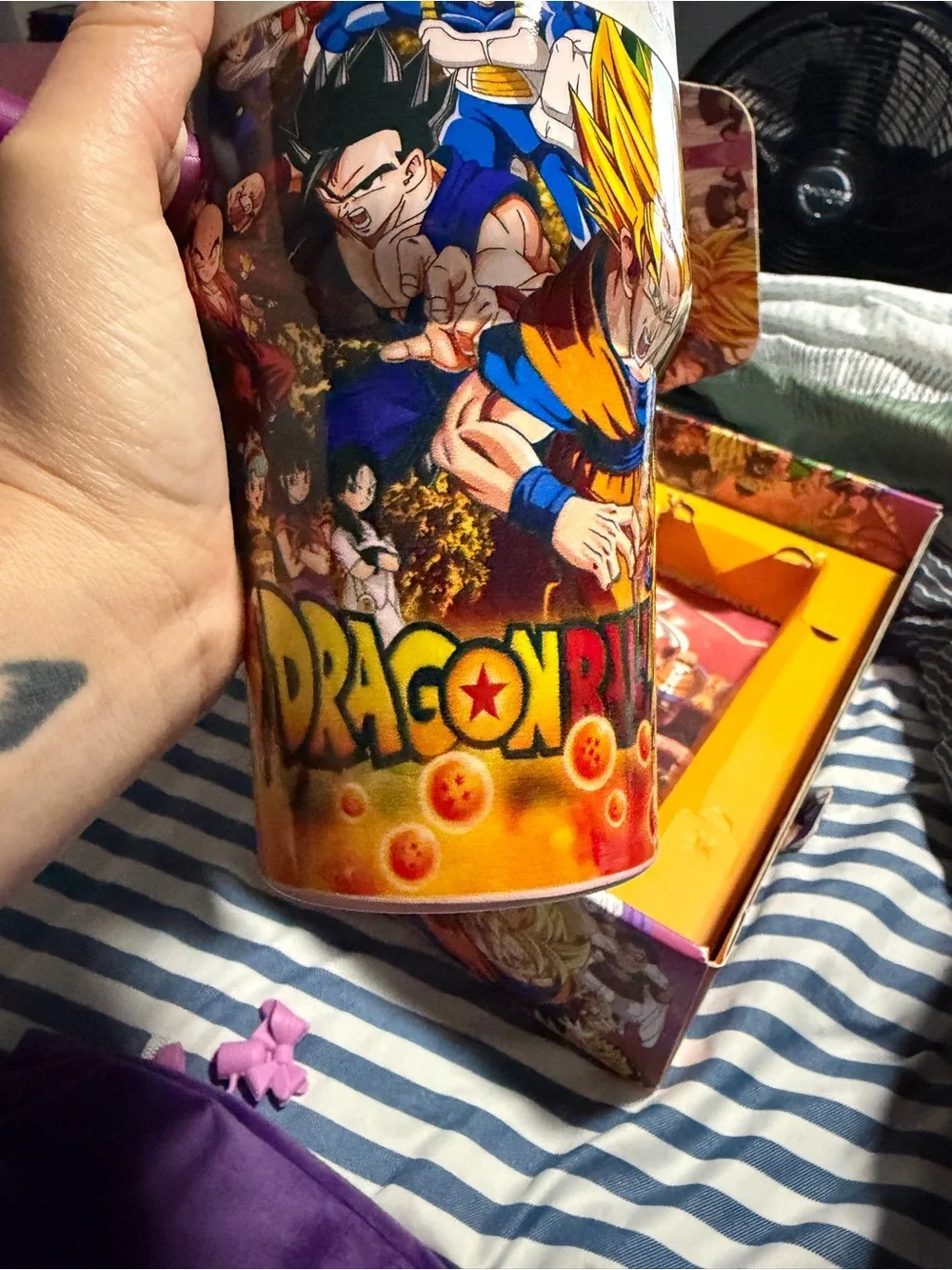 Dragon Ball Z LoveShackFancy Purple Stanley Velvet Drawstring Pouch